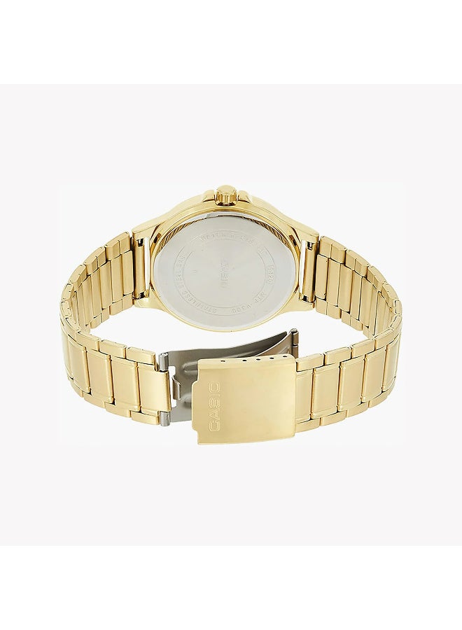 CASIO Men's Stainless Steel Gold & Black Dial Watch MTP-V300G-1AUDF - Image 5